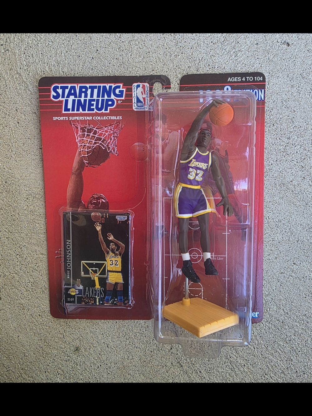 MAGIC JOHNSON Los Angeles Lakers #32 Purple Basketball Action Figure